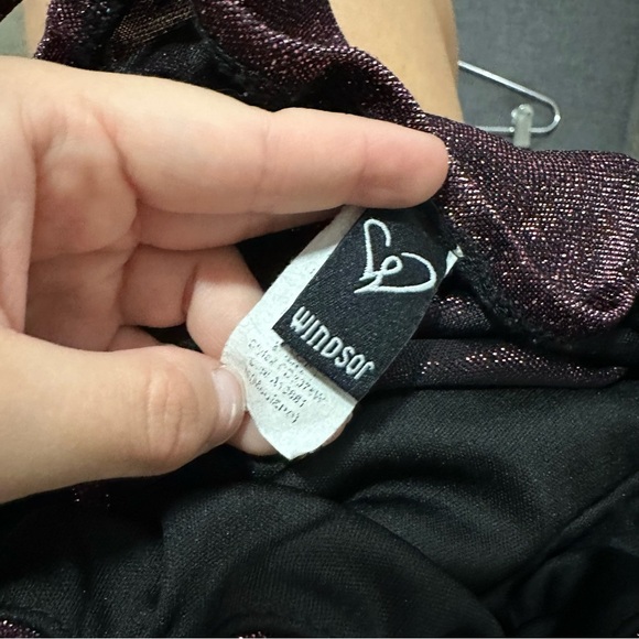 3/$20⚡️ Too Glam Purple Glitter Mini Dress Rouched Side Homecoming Dance - Picture 3 of 14